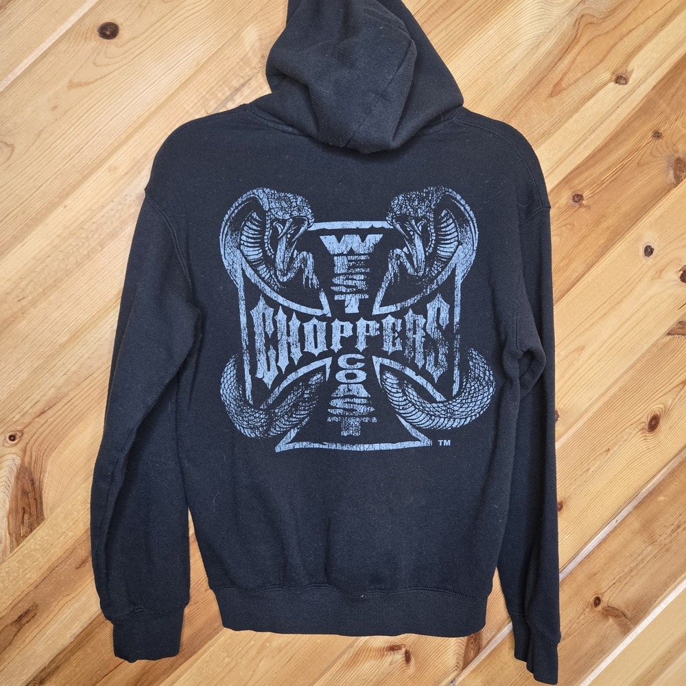 Vtg West Coast Choppers Hooded Sweatshirt Size S Y2K 90s Biker Streetwear- Read
